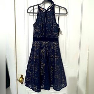 Avery G Blue Lace Cocktail Dress Size 2 NWT